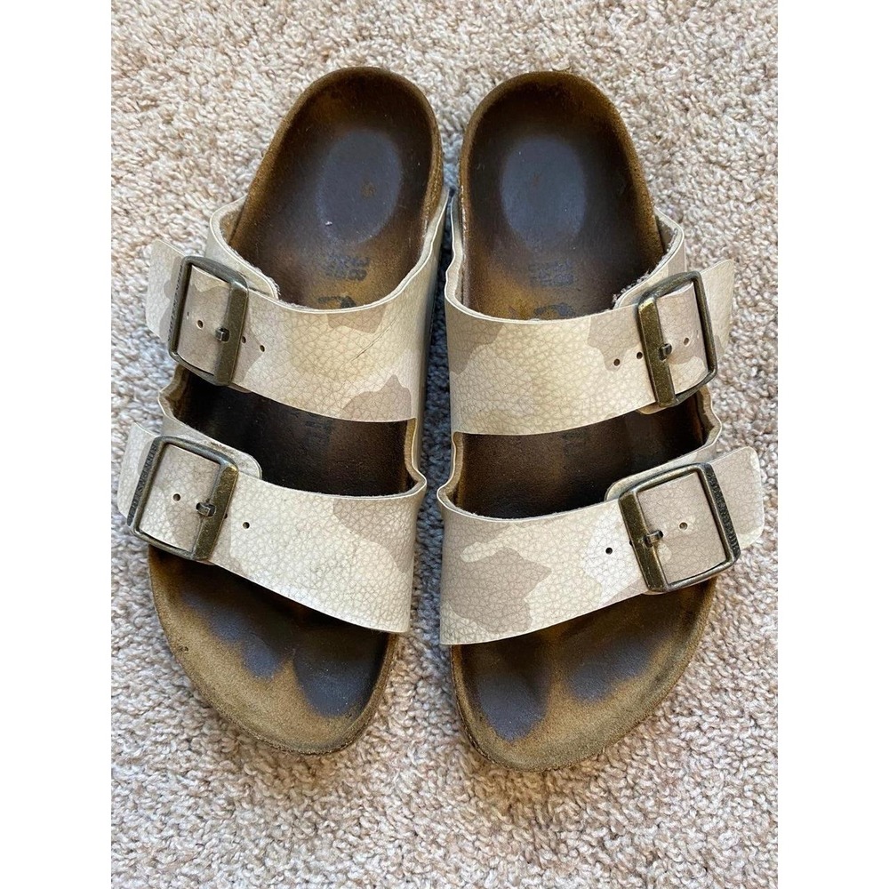 Birkenstock Women 7.5 38 345 Arizona Birkenhead-Flor Tan Cream Camo Gorp Sku1